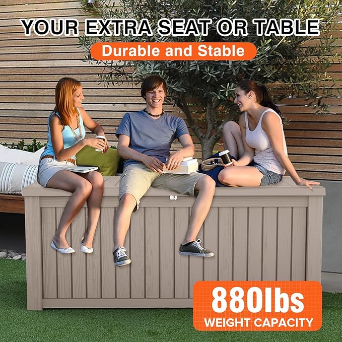 Yardgrace 180 Gallon Outdoor Storage Deck Box - Image 8
