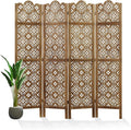 68.9Inch Folding Room Divider, 4 Panels Wood Carved Privacy Screens by Svimi