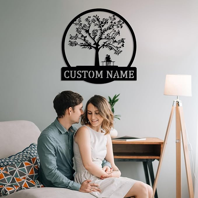 Personalized Valentines Metal Wall Sign, Custom Infinity Heart Love Couple Name - Image 3