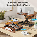 JYLH JOYSEEKER Standing Desk Converter 32 inch, Height Adjustable Sit Stand - Image 3