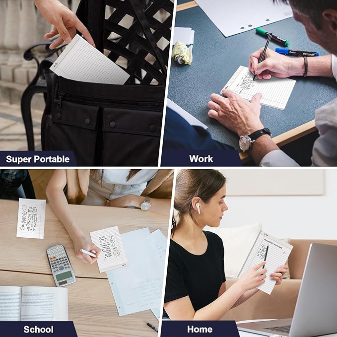 ViVin 5 x 8 Inch Legal Pads, 6 Pack, Narrow Ruled, 50 Sheets Per Writing Pad - Image 6