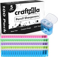 Craftzilla Pencil Sharpener 100 Pack, Manual Pencil Sharpeners Bulk by Craftzilla