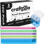 Craftzilla Pencil Sharpener 100 Pack, Manual Pencil Sharpeners Bulk by Craftzilla