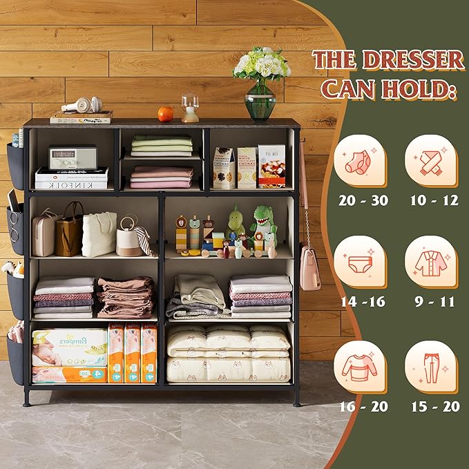 WLIVE Dresser for Bedroom with 10 Drawers, Fabric Dresser Chest of Drawers with - Image 5