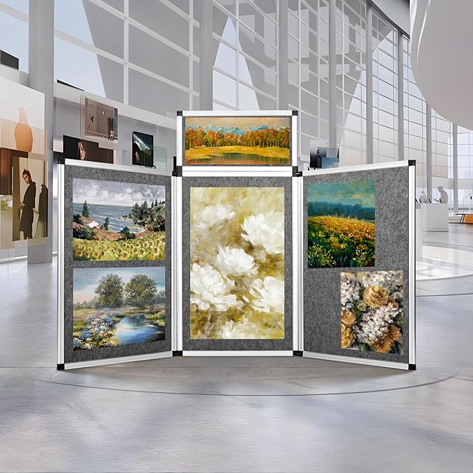 Nisorpa 3+1 Panel Trade Show Presentation Board 70.8 x 35.4 in Desktop Tri Fold - Image 3