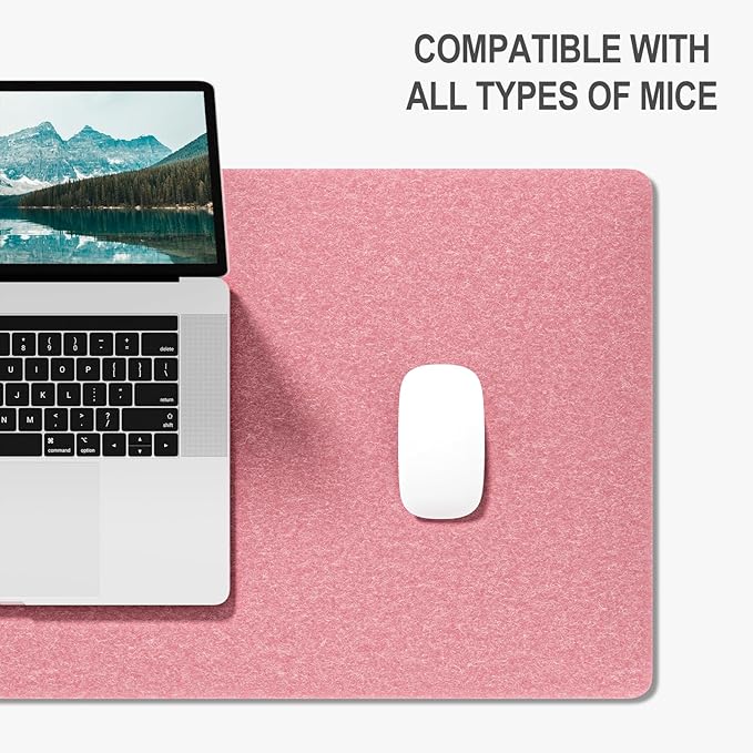 Auhoahsil Felt Desk Mat, Minimalist Large Mouse Pad XL 31.5 x 11.8 in, Desk Matt - Image 4