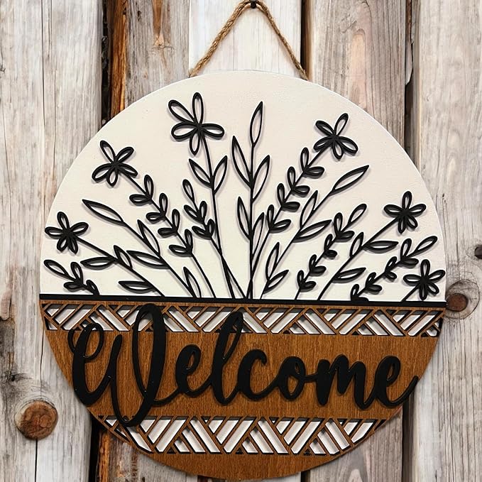 Wood front door sign Wood sign Home decor Welcome sign Sign - Image 2
