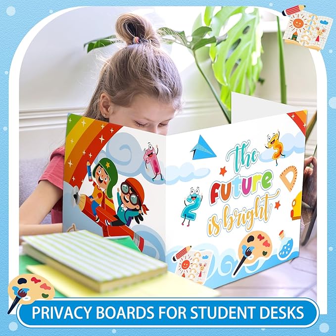 24 Pcs Privacy Boards for Student Desks Bright Colored Classroom Desk Divider - Image 4