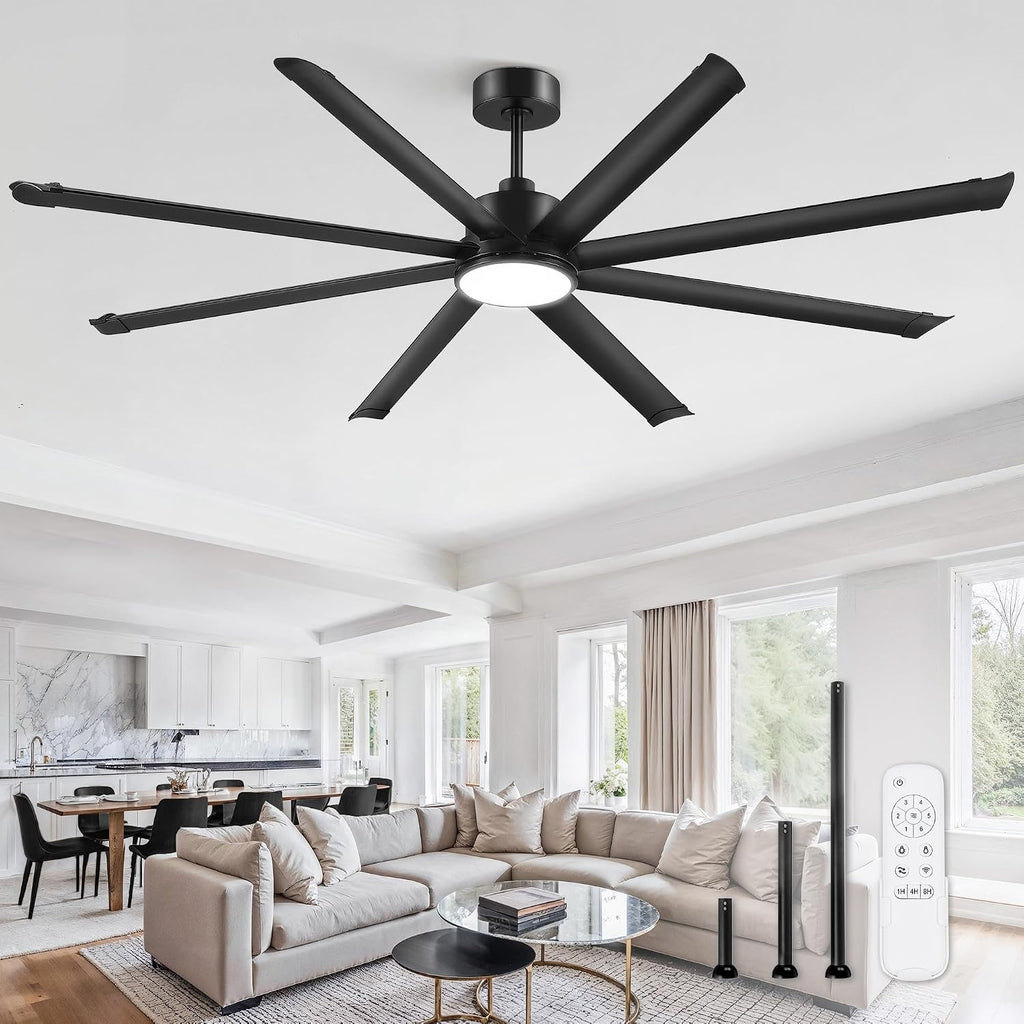 zmishibo 84 inch ceiling fans with lights,8 aluminum, main product view