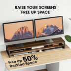 Fenge Dual Monitor Stand for Desk, 42.5in Large Monitor Riser for 2 Monitors - Image 4