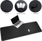 CENNBIE Leather Desk Mat, 66.9" x 23.6" Extra Large Desk Pad Blotter Protector - Image 3