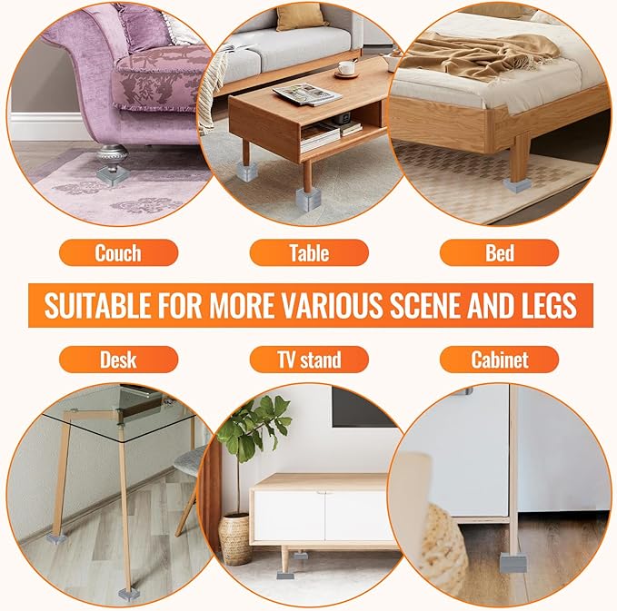 shouwuhho Furniture Risers, 4 Pack Bed Risers - Image 6