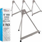 U.S. Art Supply 15" High Aluminum Tabletop Display Easel by USArtSupply