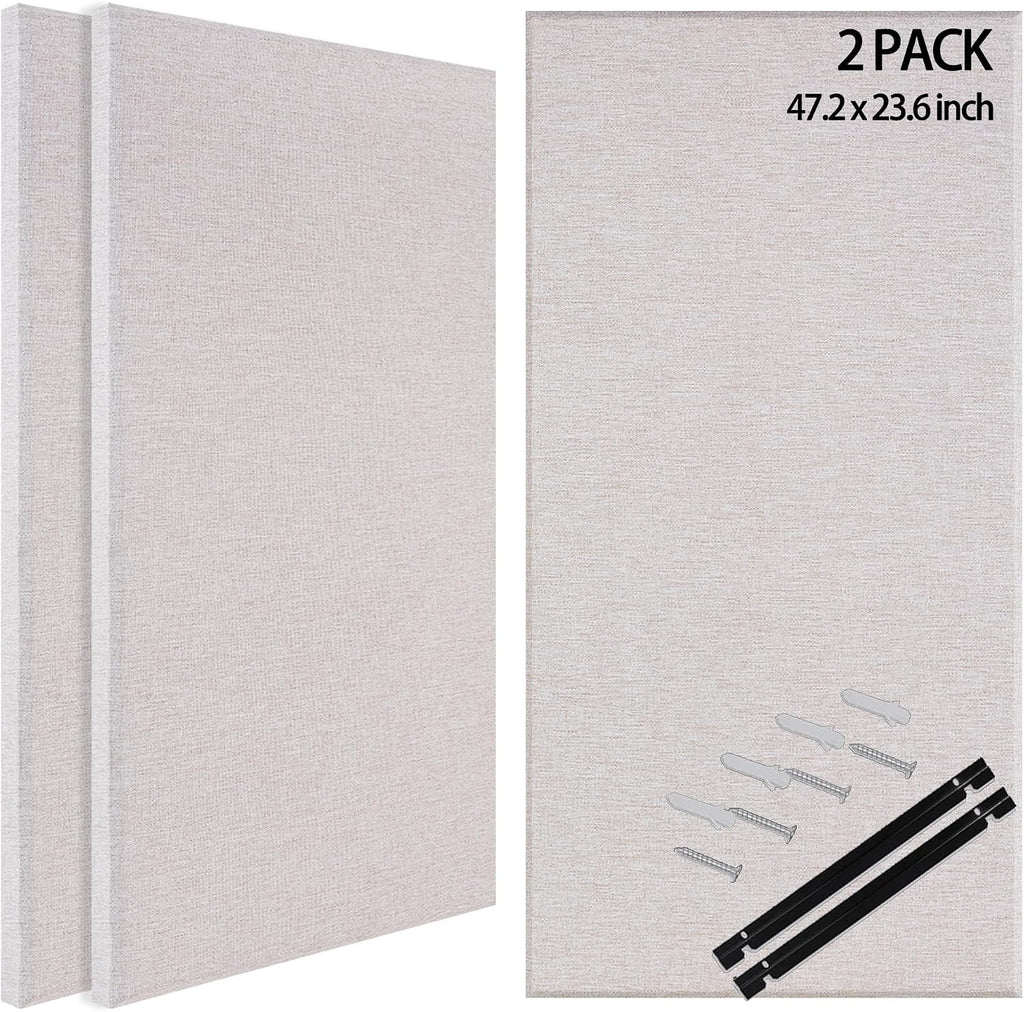 BUBOS 2 PCS Fabric Acoustic Panels, 47.2''x23.8'' Decorative Sound Dampening