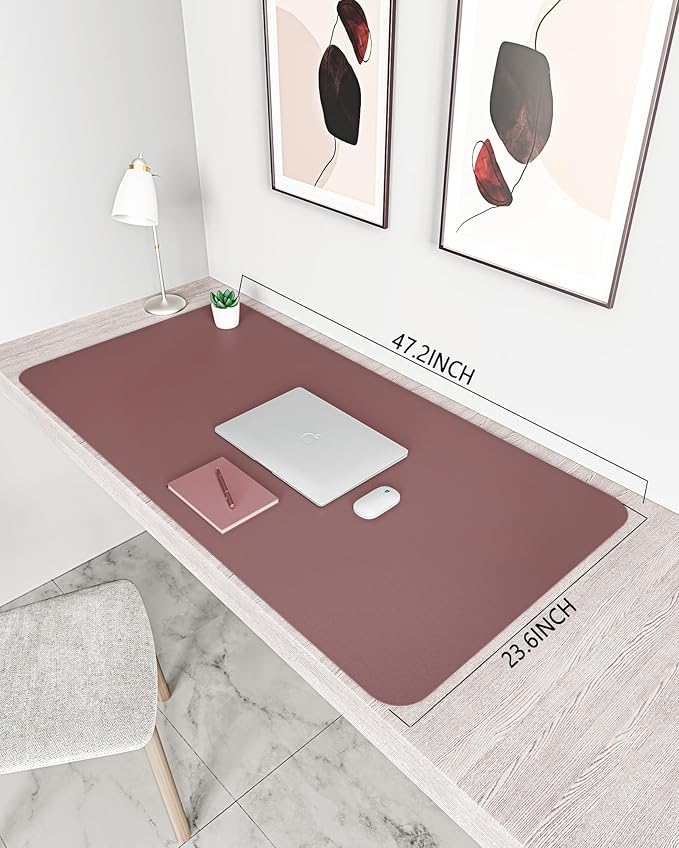 YSAGi Non-Slip Leather Desk Pad XL Size, Waterproof Laptop Computer Desk - Image 3