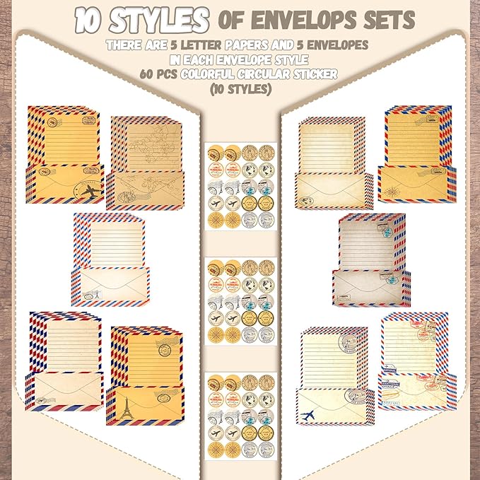 TaoBary 160 Pcs Stationery Paper Set 50 Double Sided Stationery Papers - Image 5