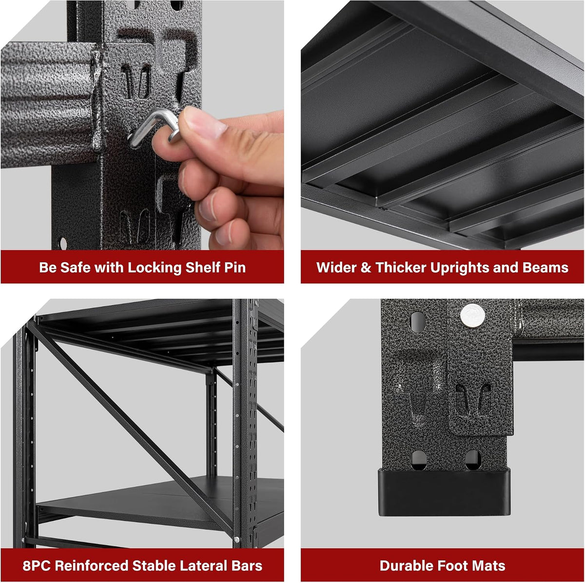 71.3" wide heavy duty garage shelving units,5000lbs deep on a desk or shelf