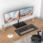 wali free standing dual monitor stand, height adjustable on a desk or shelf