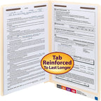 Smead End Tab Fastener File Folder, Shelf-Master Reinforced Straight-Cut, Legal Size, Manila, 50 per Box, 37115
