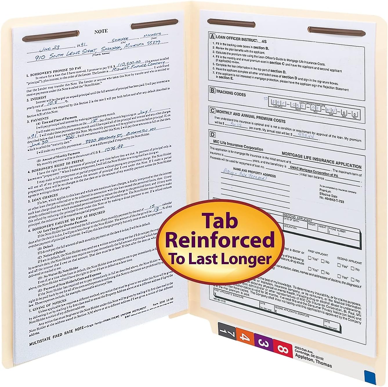 Smead End Tab Fastener File Folder, Shelf-Master Reinforced Straight-Cut, Legal Size, Manila, 50 per Box, 37115