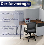 KERRAM Desk Privacy Panel 24 x 24 Inch, Sound Absorbing & Proof Desk Divider - Image 4