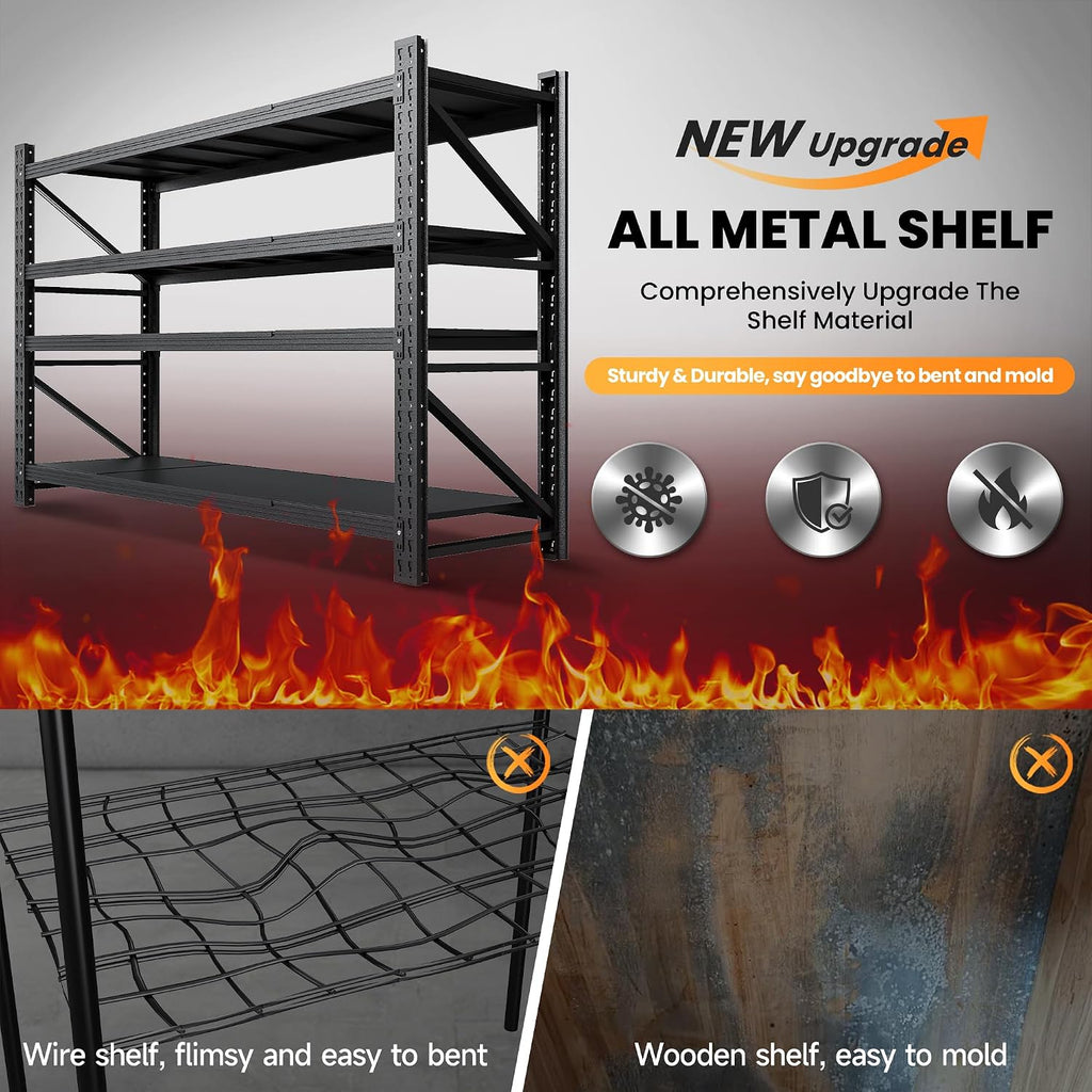 71.3” wide heavy duty metal garage shelving, adjustable, package contents