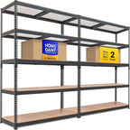 HOMEDANT 5 Tier Storage Shelves Adjustable Laminated Boltless Garage Metal by TheBestOrganizingSolution