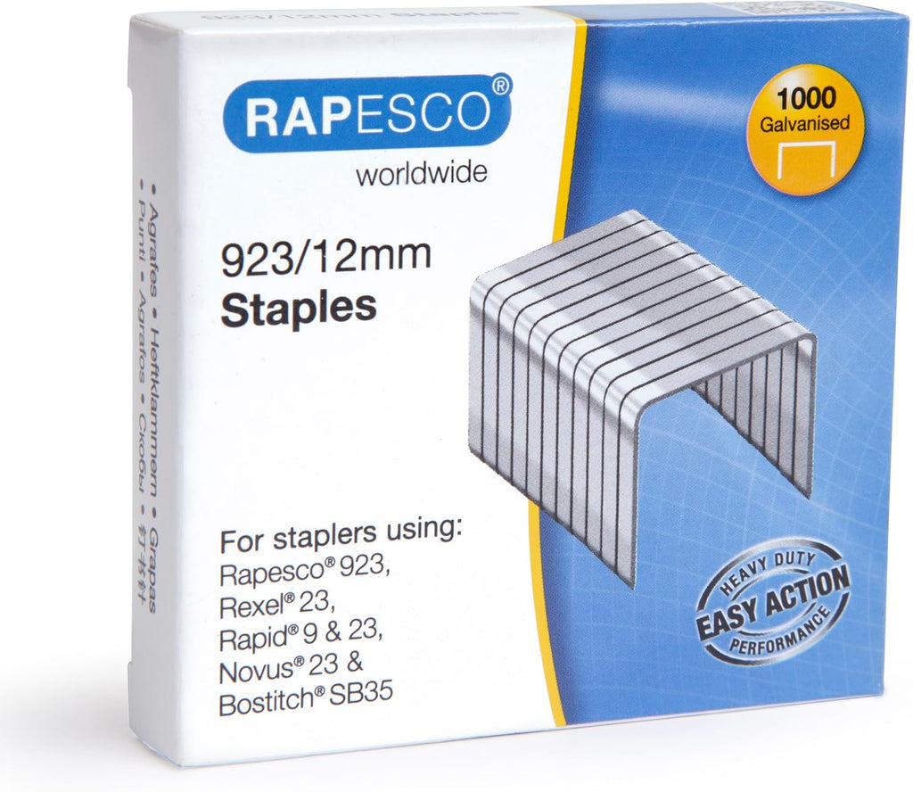 Rapesco 1550 ECO HD-140 Heavy-Duty Stapler, 140 Sheet Capacity, Black | Includes 1000 Heavy Duty 15/32" Staples, ECO Material, Soft-Feel Grip, Adjustable Paper Guide, for Office and School