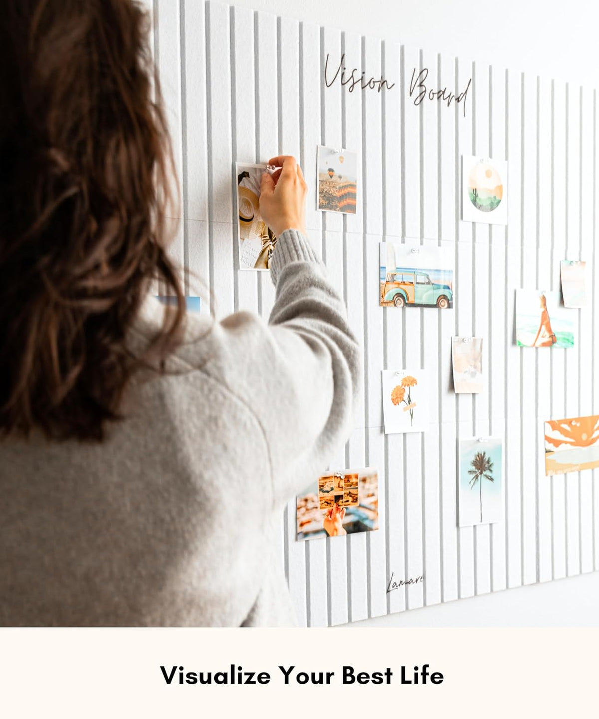 Lamare Vision Board for Wall - Felt Bulletin Board Tiles to Visualize Goals