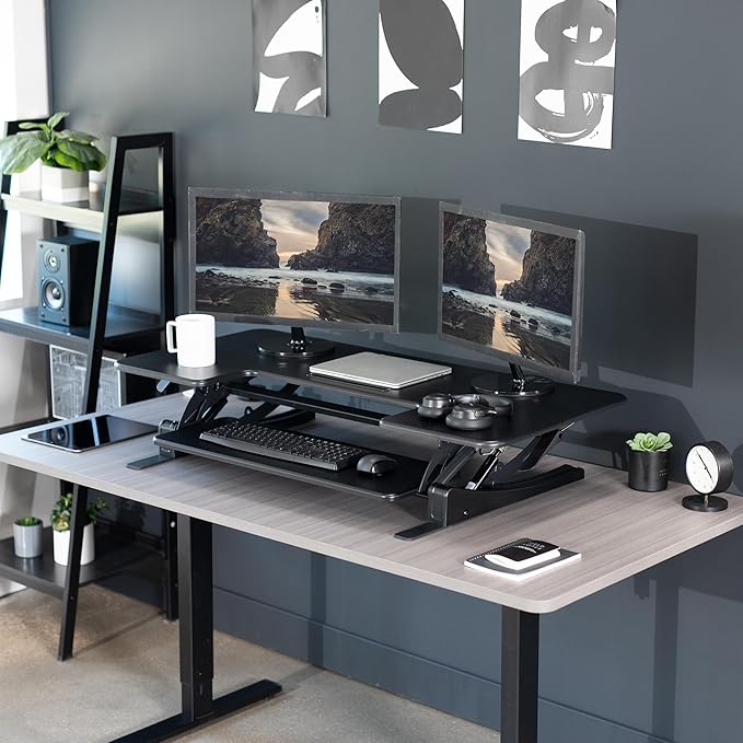 VIVO 48 inch Height Adjustable Large Stand Up Desk Converter, V Series - Image 2
