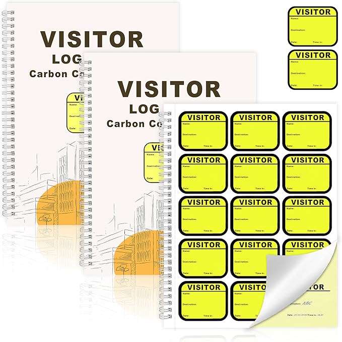 2 Pack of Visitor Badges Registry Log by Unknown