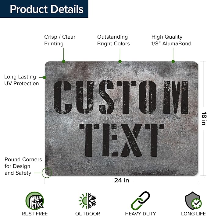 Custom Sign, Custom Street Sign, 11 Font Colors, 13 Font Styles, 4 Hole Options - Image 6