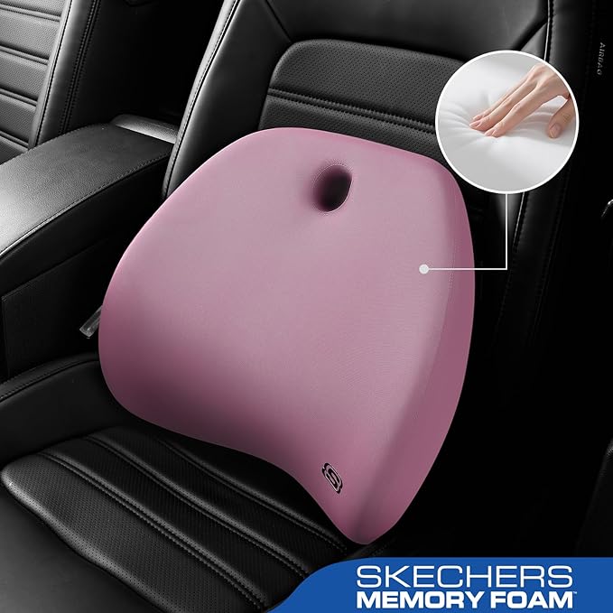 Skechers Lumbar Support Pillow for Office Chair, Memory Foam Lumbar Pillow - Image 2