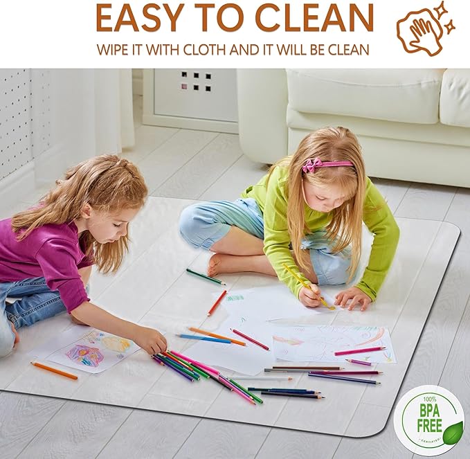 HOMEK Large Office Chair Mat for Hardwood Floor- 46" x 72" Clear Computer Desk - Image 7