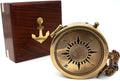 US HANDICRAFTS Home is Wherever Engraved Brass Compass by USHandicrafts