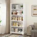 TVU 5-Tier Wooden Book shelf, Floor-Standing Display Bookcase, Farmhouse Style - Image 2