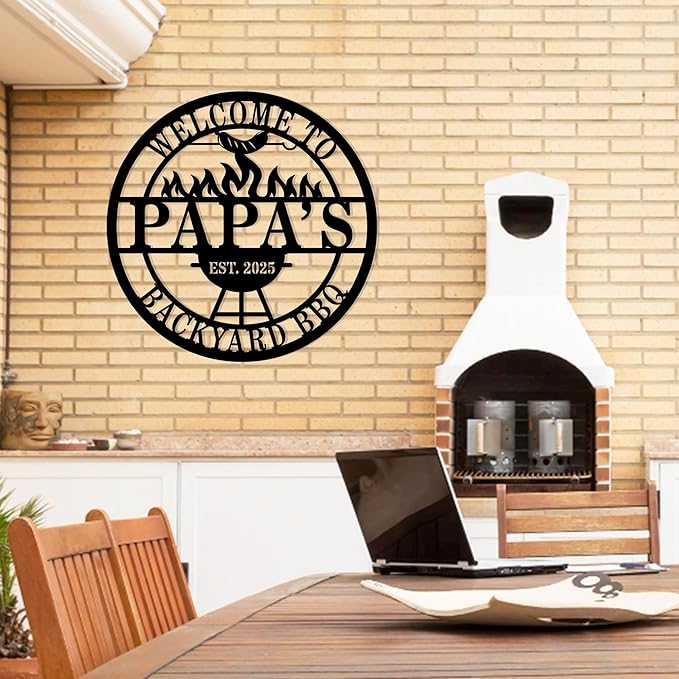 Personalized BBQ Grill Sign Custom Metal Outdoor Kitchen Decor Grill Master - Image 3