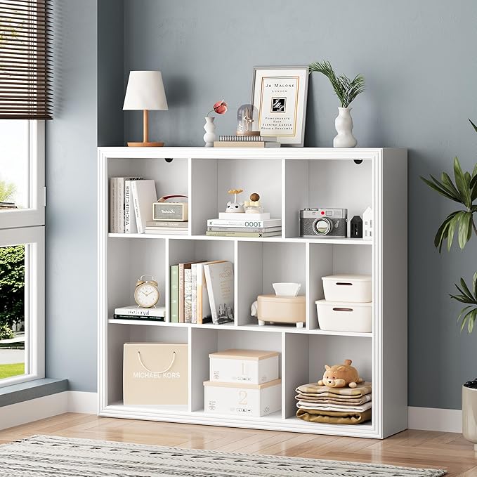 BORNOON Book Shelf with 10-Cube, 43” Wide Bookshelf with Anti-Tip Device - Image 5
