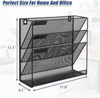 EASEPRES Desk File Organizer Mesh 4-Tier, Hanging Wall Mount Document - Image 2