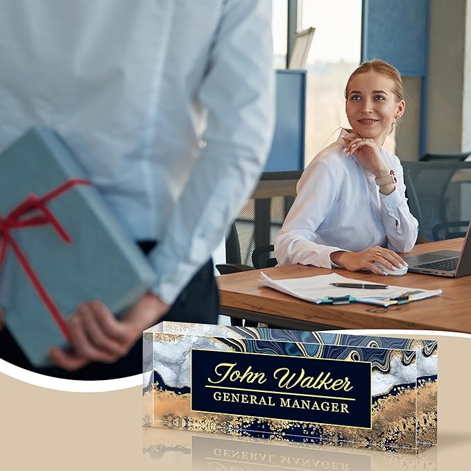 Personalized Name Plate for Desk, Custom Acrylic Desk Name Sign, Office - Image 6