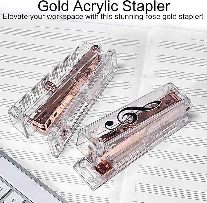 Gold Acrylic Stapler, Cute Office Stapler - Image 2