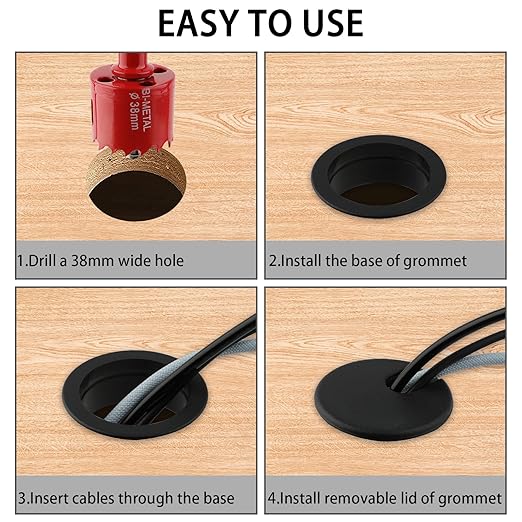 1.5 Inch Desk Grommet, 13 Pieces Wire Grommet, Desk Hole Cover - Image 4
