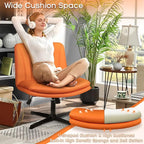 PUKAMI Criss Cross Legged Office Chair, Armless Office Desk Chair No Wheels - Image 3