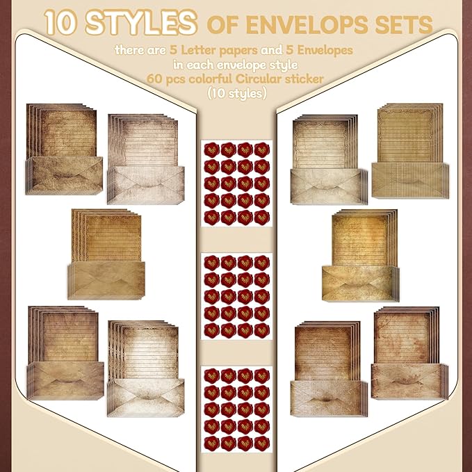 TaoBary 160 Pcs Stationery Paper Set 50 Double Sided Stationery Papers - Image 5