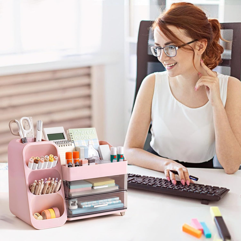 hblife desk organizer with pen pencil holder for on a desk or shelf