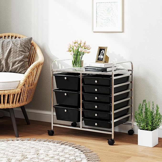 GOFLAME 9-Drawer Rolling Storage Cart, Mobile Utility Cart - Image 9