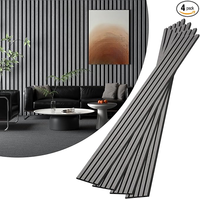 VallisCo 4-Piece Wood Slat Acoustic Panels by VallisCo