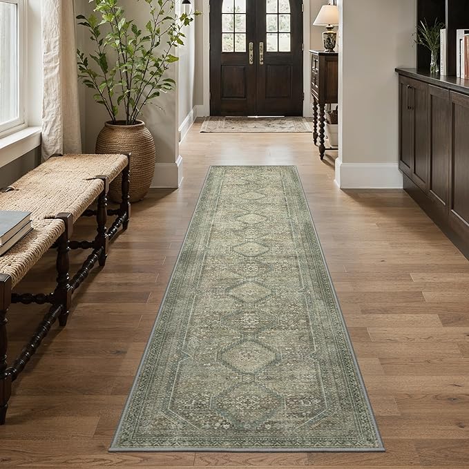 GENIMO Runner Rug 2x12 Non Slip Machine Washable Hallway Runner Rug, Low Pile - Image 2