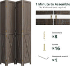 Cozy Castle Wood Room Divider, 4 Panels Folding Privacy Screen, 66.9'' Wall - Image 4