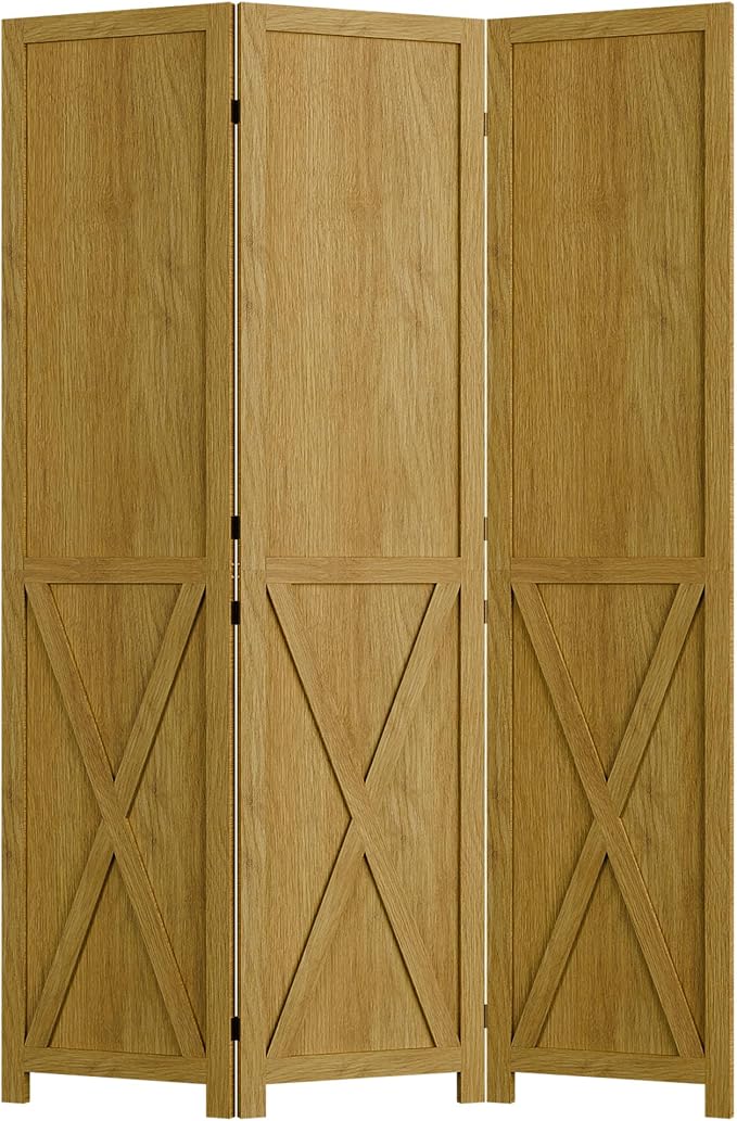 Cozy Castle Wood Room Divider, 3 Panel 66.9 Inch Privacy Screen, Folding Wall - Image 8